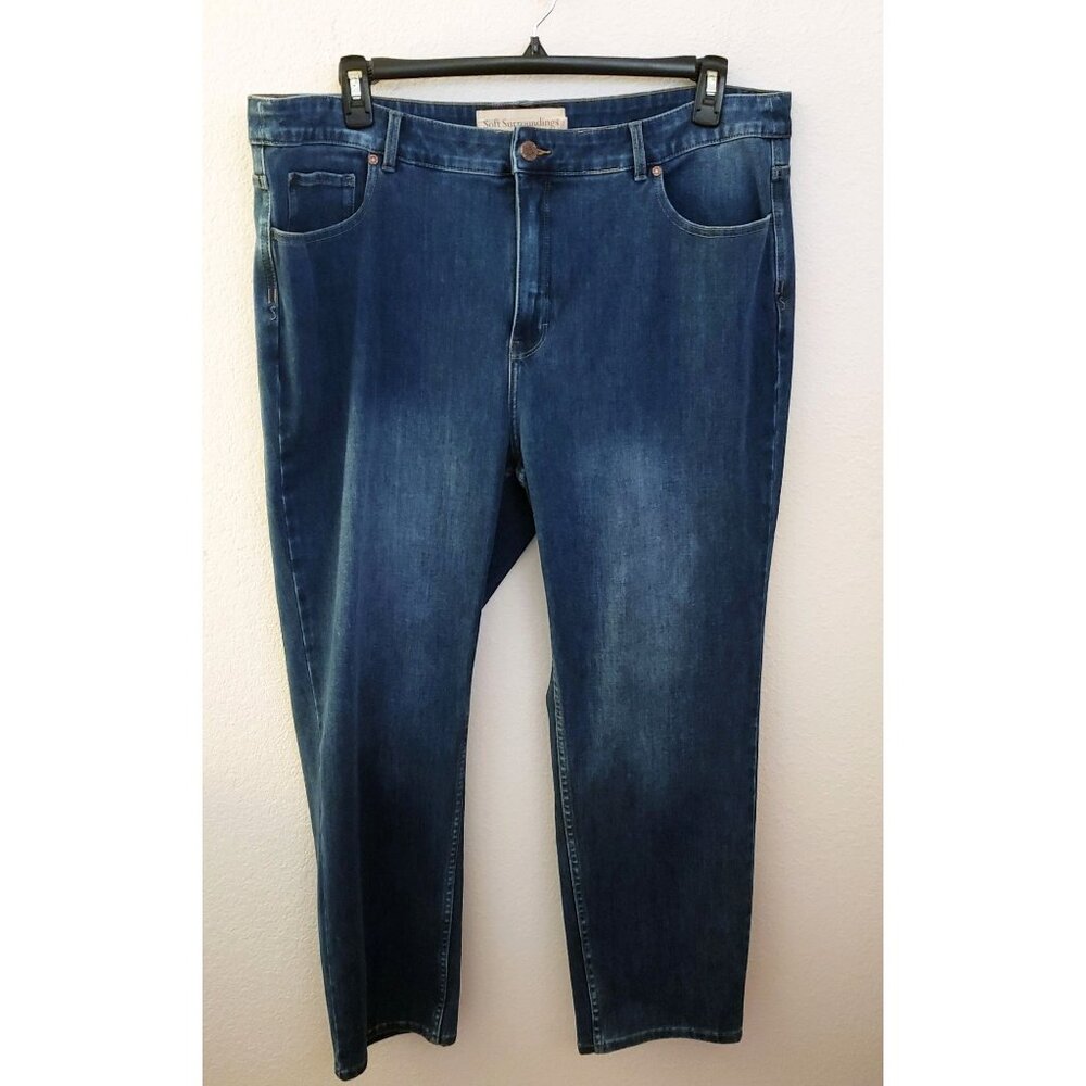Soft Surroundings Cotton/Modal/Poly/Span Blend Slim Leg Jeans Size 20W EUC